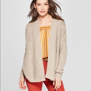 Universal Thread Tan Knit Cabled Cardigan